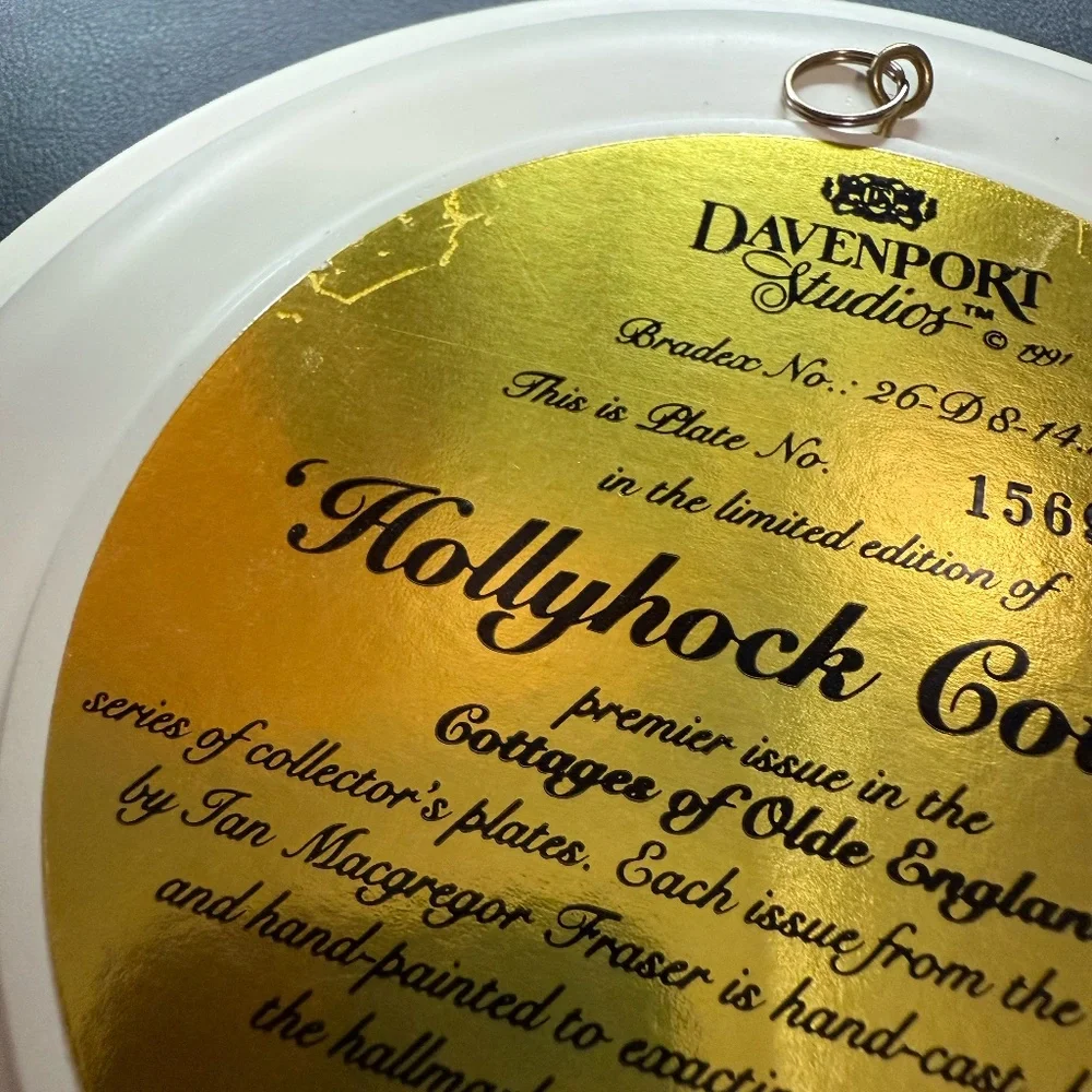 DAVENPORT STUDIOS “Hollyhock Cottage” Collector Plate #1569A